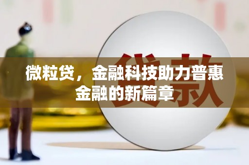 德庆微粒贷，金融科技助力普惠金融的新篇章