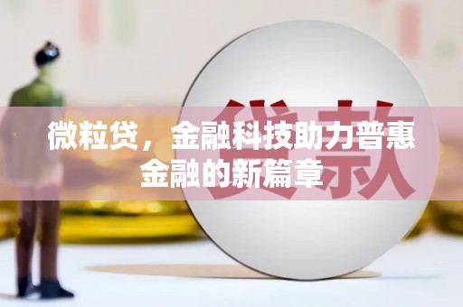 德庆微粒贷，金融科技助力普惠金融的新篇章