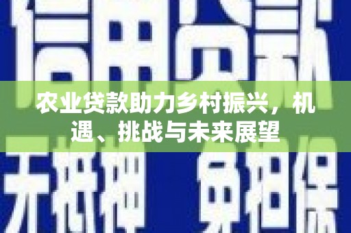 德庆农业贷款助力乡村振兴，机遇、挑战与未来展望