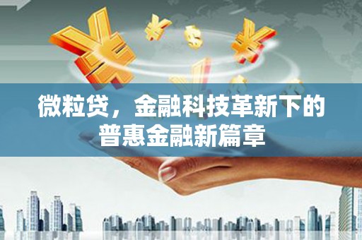 德庆微粒贷，金融科技革新下的普惠金融新篇章