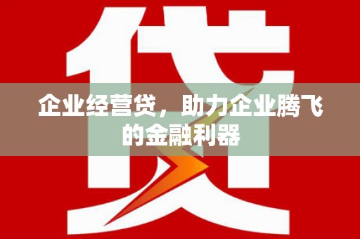 德庆企业经营贷，助力企业腾飞的金融利器