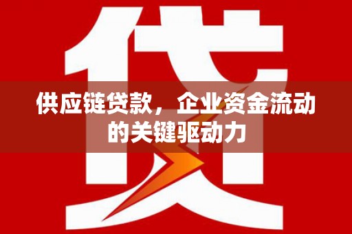 德庆供应链贷款，企业资金流动的关键驱动力
