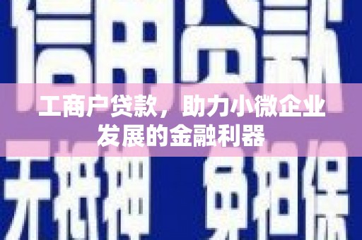 德庆工商户贷款，助力小微企业发展的金融利器