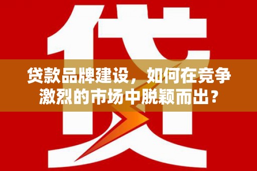 德庆贷款品牌建设，如何在竞争激烈的市场中脱颖而出？