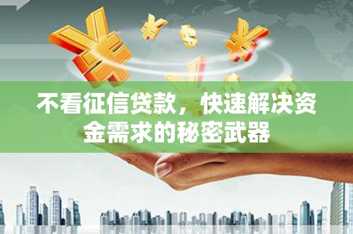 德庆不看征信贷款，快速解决资金需求的秘密武器