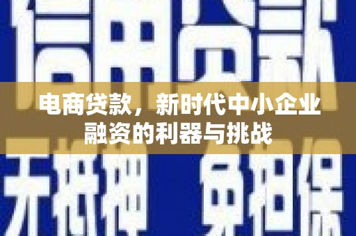 德庆电商贷款，新时代中小企业融资的利器与挑战