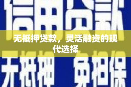 德庆无抵押贷款，灵活融资的现代选择