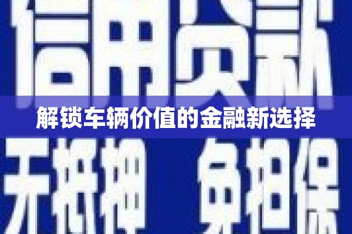 德庆解锁车辆价值的金融新选择