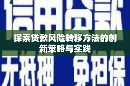 德庆探索贷款风险转移方法的创新策略与实践